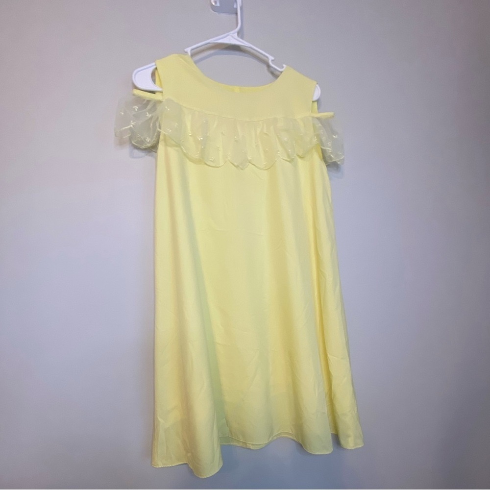 Elegant Yellow Off-Shoulder Chemise